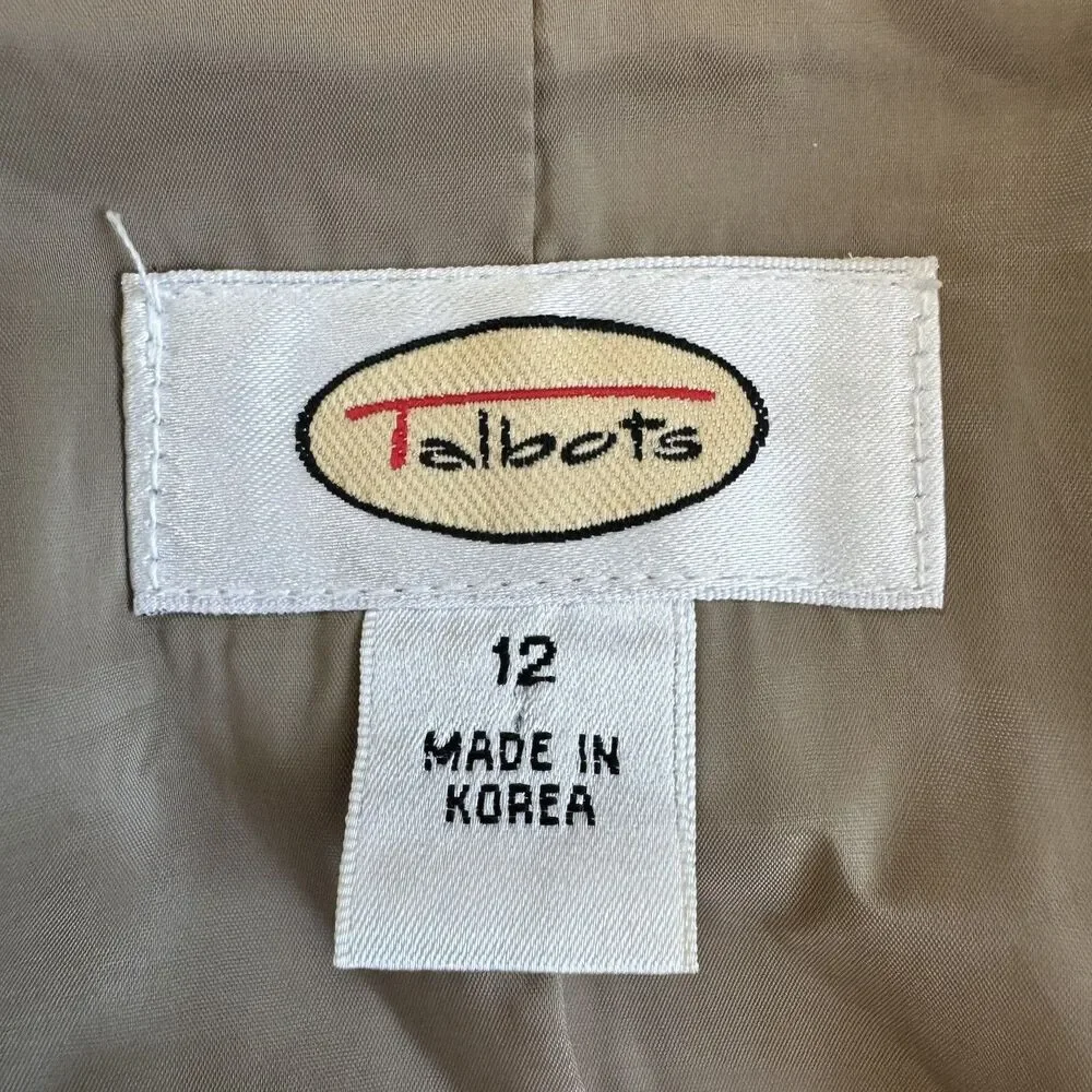 Talbots Women's Quilted Zip-Front Jacket in a classic Tan/Camel color, Size‎ 12